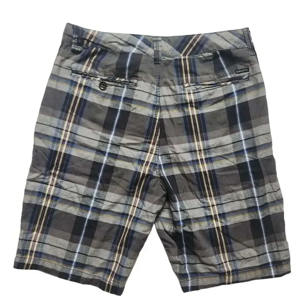 Quiksilver Gray Plaid Casual Shorts Size 34 Style 104111